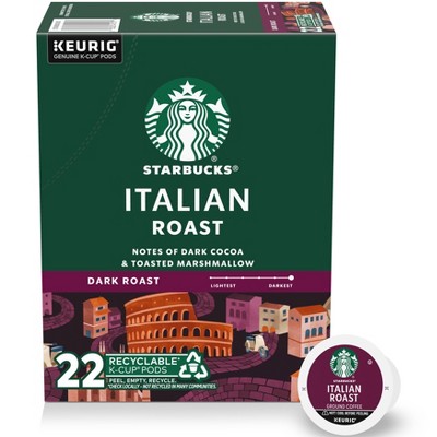 Starbucks Keurig Italian Roast Dark Roast Coffee Pods - 22 K-Cups