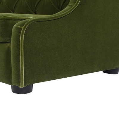 Robin 35" Olive Green Velvet Tufted Wingback Pet Sofa Bed