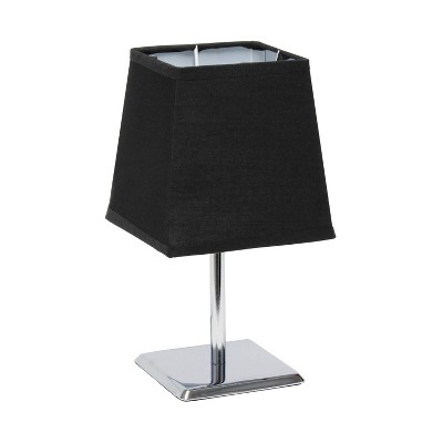 Mini Table Lamp with Squared Empire Fabric Shade Black - Simple Designs