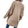 Imily Bela Womens Oversized Open Front Cable Knit Cardigan Sweaters Lantern Long Sleeve Chunky Outwear Coats - 3 of 4
