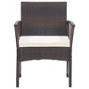 vidaXL Patio Armchairs with Cushions 2 pcs Brown Poly Rattan - 3 of 4