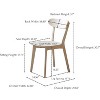 ADILE Mid Century Oak Wood Dining Chair, White - 4 of 4