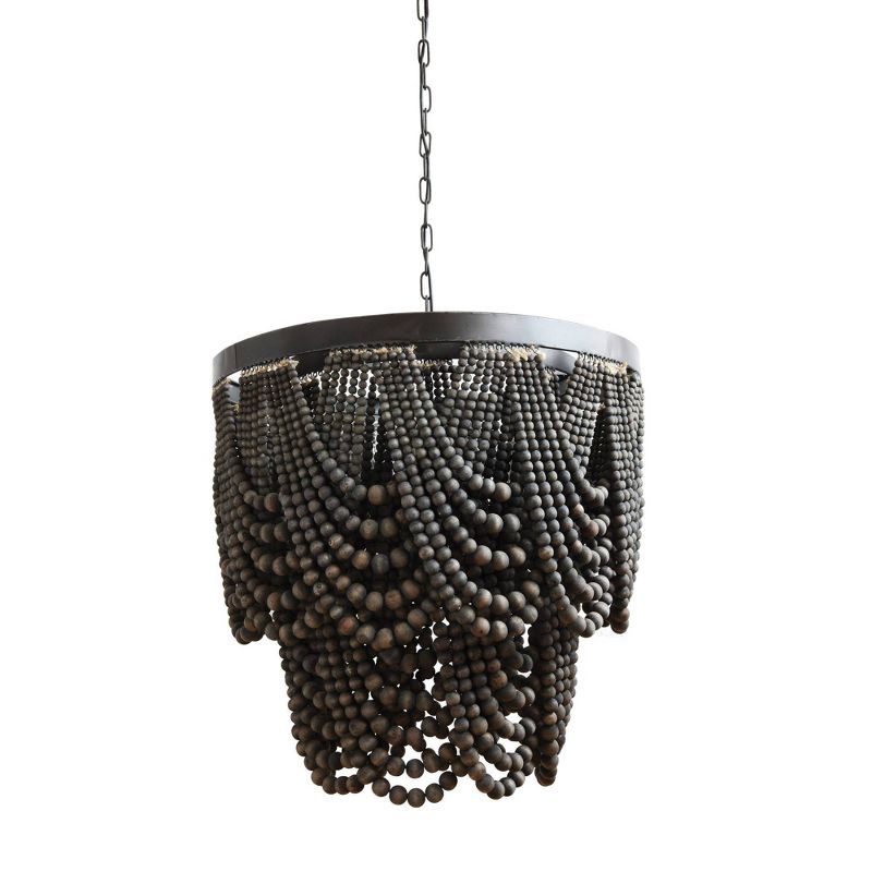 Storied Home Draped Wood Bead Chandelier, 1 of 9