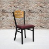 Emma and Oliver 2 Pack Slat Back Metal Restaurant Chair - 2 of 4