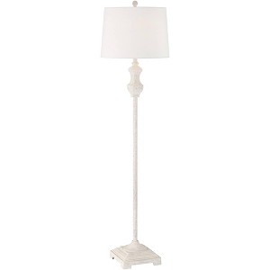 Barnes and Ivy Verona Traditional Shabby Chic 61 1/2" Tall Standing Floor Lamp Skinny Vintage White Living Room Bedroom House Reading Office - 1 of 4