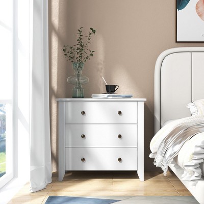 White MDF 3-Drawer Nursery Dresser Chest