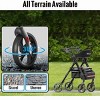 TopComfy Baby Walkers Foldable Rollator Walkers with Seat for Seniors, 350 lb Capacity, 8 Big Wheels, Mysterious, Black, 21.46"*8.07"*18.31" - 2 of 4