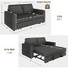 Yaheetech Convertible Sofa Loveseat with Pull-out Trundle Lounge-Dark Gray - 3 of 4