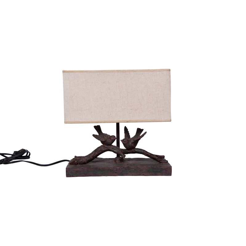 Storied Home Rustic Resin Bird Table Lamp with Rectangle Shade , 2 of 7