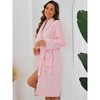 cheibear Women's Lounge Robe Soft Warm Flannel Plush Fluffy Bathrobe with Belt and Pockets - 2 of 4