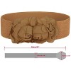 INSPIRE CHIC Women's Chiffon Flowers Press Stud Button Elastic Textured Band Waist Belt - 3 of 4