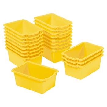 Ecr4kids Bendi-Bins with Handles, Flexible Plastic Storage, 14.6in x 11.4in 6-Piece Pastel