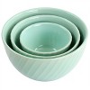 Gibson 3 Piece Stoneware Mini Bowl Set in Mint - 3 of 4