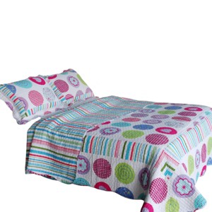Slickblue Full/Queen 3PC Cotton Quilt Set — 10 Unique Designs, Vermicelli Quilted with 2 Shams - 1 of 4