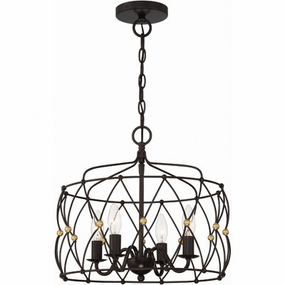 Crystorama Lighting Zucca 4 - Light Chandelier in  English Bronze/Antique Gold