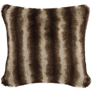 Coco Striped Pillow - Milk/Chocolate - 20"X20" - Safavieh - 1 of 2