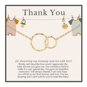 HOPE LOVE SHINE Thank You Gifts for Baby Shower Host Necklace Sterling Silver Gold 2 Rings 18" - 1 of 1