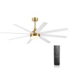 Airsurfer 65" Modern Indoor Ceiling Fan with Dimmable LED Light, Reversible Motor, Remote Control, Large Blade Span for Spacious Rooms - 3 of 4