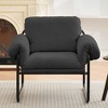 Hyleory Moore Metal Lambswool Upholstered Accent Chair for Bedroom Reception Area Reading Room Living Room(set of 2) - 2 of 4