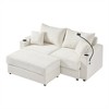 VYNXARIA 72.8in Modern Style Loveseat Sofa Sectional Sofa Couch with Storage Space, A Movable Ottoman, Two Cup Holders,A Phone Holder,Beige - 4 of 4