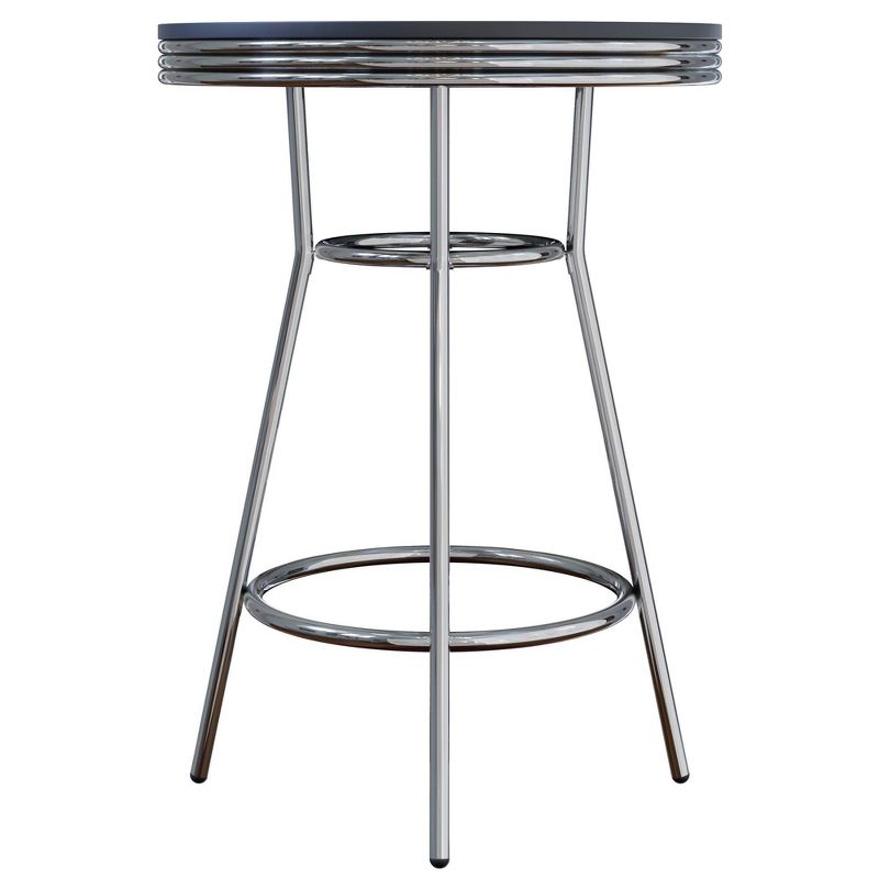Summit Pub Table Bar Height Wood/Black/Bright Chrome - Winsome, 5 of 9