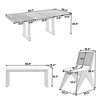 CAVINAS Dining Table Set for 6 Modern Extendable Trestle Wood Dining Table Set with 4 Wicker Back Chairs and Bench for Kitchen - 4 of 4