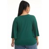 June + Vie by Roaman's Flared Raglan Sleeve Breton Tee - 3 of 4