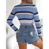 Women's Tie Front Long Sleeve Rib Knit Shrug Sweaters Cardigan Crop Top - 2 of 4