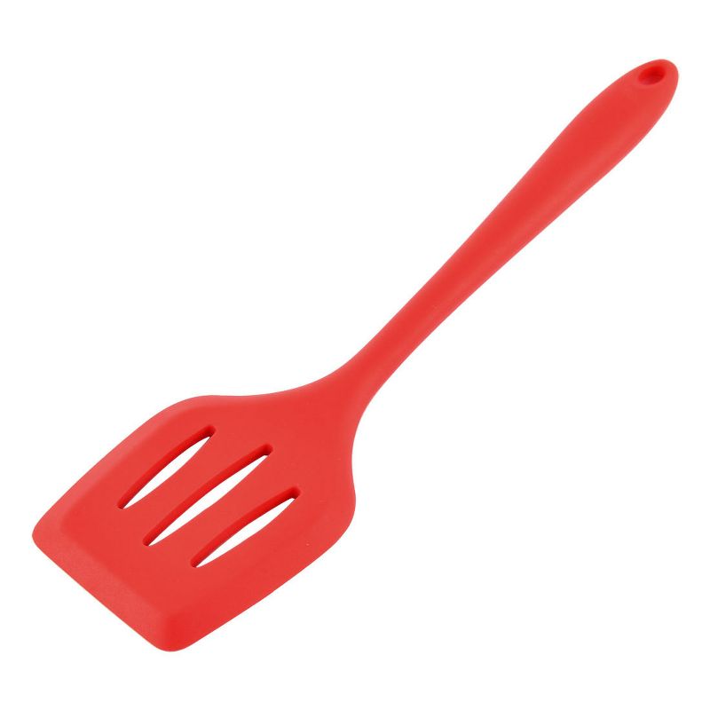 Unique Bargains Silicone Slotted Non Stick Heat Resistant Pancake Spatulas and Turners Red 1 Pc, 1 of 8