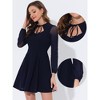 INSPIRE CHIC Women's Tie Neck Ruffled Mesh Long Sleeve Mini Dress - 2 of 4