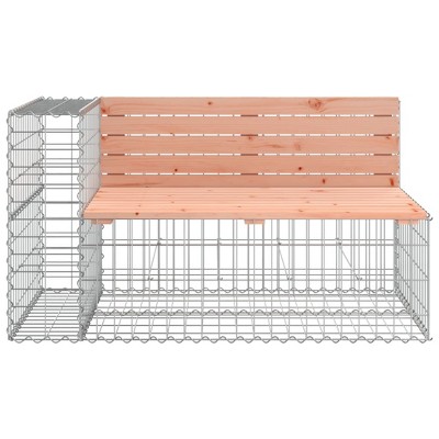 Douglas Wood and Galvanized Steel Gabion Patio Bench, 48" x 28"
