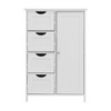 Gulches White Bathroom Storage Cabinet Floor Cabinet with Adjustable Shelf 4 Slatted Drawers P2 Grade MDF Modern Style - 3 of 4