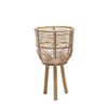 Decorative Modern Woven Plant Holders for Indoor & Outdoor Use, Boho Natural Style, Garden & Home Decor; Set of 2, 10"x18" & 12"x22", Rustic Brown - 4 of 4