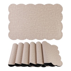 REGALWOVEN PU Waterproof Wrinkle-Resistant Non-Slip Placemats 18" x 12" 6 Pcs - 1 of 4