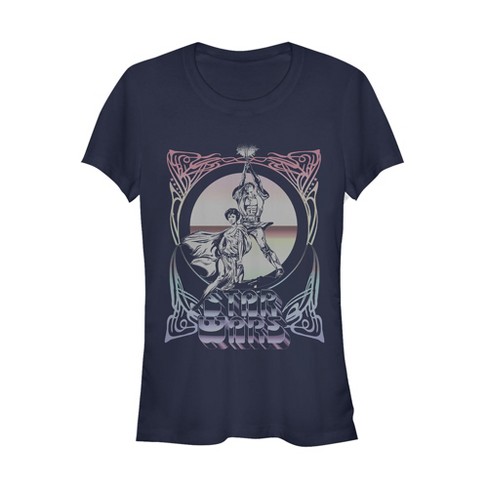 Juniors Womens Star Wars Celtic Frame Luke & Leia T-Shirt - image 1 of 3