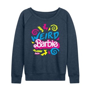 Women's - Barbie - Weird Barbie Lightweight French Terry Wide Neck Long Sleeve Shirt - 1 of 4