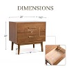 HOMES: Inside + Out 3pc Queen Riverstone Mid-Century Wood Platform Bedroom Set with 2 Nightstands Walnut - 3 of 4