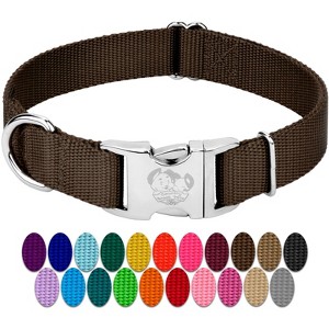 Country Brook Petz Premium Nylon Dog Collar with Metal Buckle for Small Medium Large Breeds - Vibrant 30+ Color Selection - 1 of 4