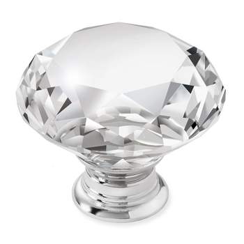 Cauldham Premium Glass Crystal Kitchen Cabinet Knobs Pulls (1-5/8" Diameter) - Dresser Drawer/Door Hardware - Style C444