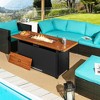 Costway 57'' Rectangular Propane Gas Fire Pit 50,000 Btu Heater Outdoor Table Brown - 4 of 4