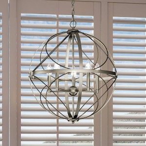 Urban Ambiance Luxury Farmhouse Chandelier 26''H x 22''W,  Antique Silver Finish,  Omaha Collection, UHP4405 - 1 of 4