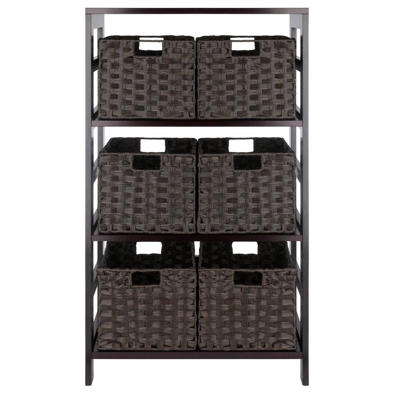 42&#34; 7pc Leo Storage Shelf with Baskets Espresso/Chocolate - Winsome, 3 of 16