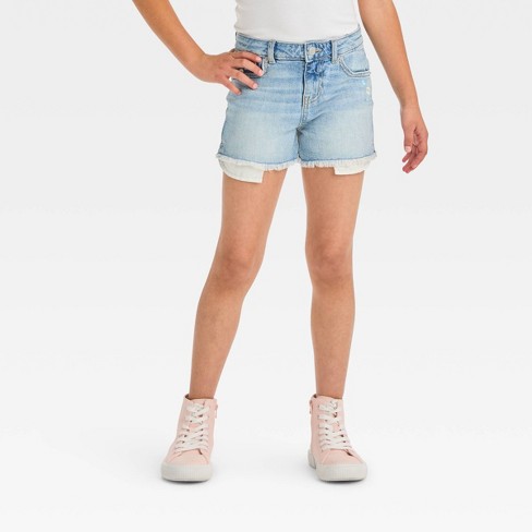 YYDGH Jean Shorts Womens High Waisted Stretchy Two Buttons Frayed