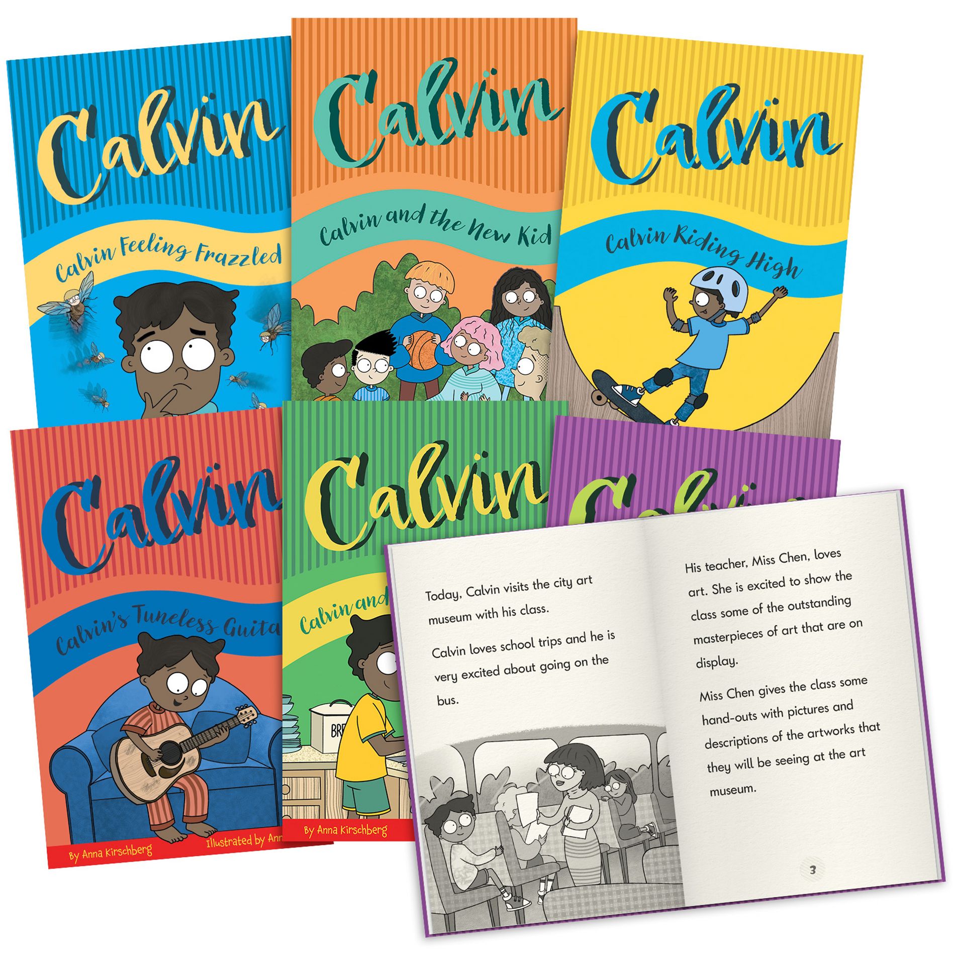 Beanstalk Books: Calvin Decodable Chapter Book Set - 6 Illustrated Books
