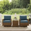 3pc Bradenton Outdoor Steel Swivel Rocking Chairs - Crosley
 - 3 of 4