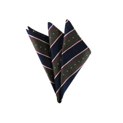 TheDapperTie - Men's Stripe Woven 10 Inch x 10 Inch Pocket Squares Handkerchief