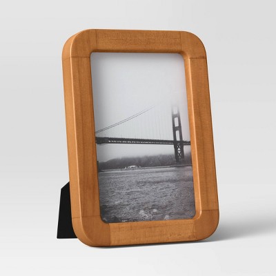 4" x 6" Rounded Corner Medium Wood Single Image Table Frame Brown - Threshold™