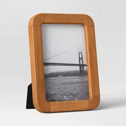Rounded Corner Medium Wood Single Image Table Frame Brown - Threshold™