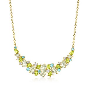 Ross-Simons 12.40 ct. t.w. Multi-Gemstone Collar Necklace in 18kt Gold Over Sterling Size 18 - 1 of 3