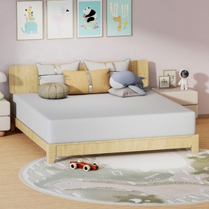 FDW 12 inch Bamboo Charcoal Memory Foam Mattress Cooling Gel CertiPUR-US Certified Breathable Bed Mattress for Cooler Sleep,White - 1 of 4